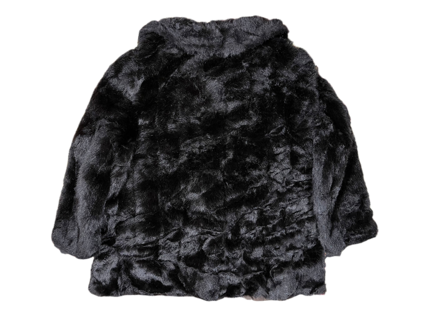 B.Y. luxurious Black Faux Fur Cropped Jacket