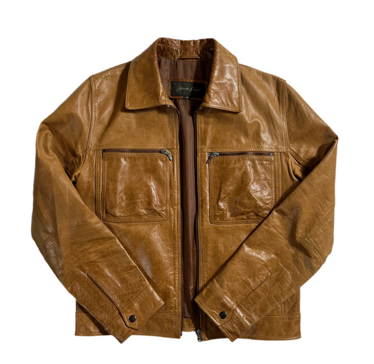 Jamie Page Tan Leather Jacket.