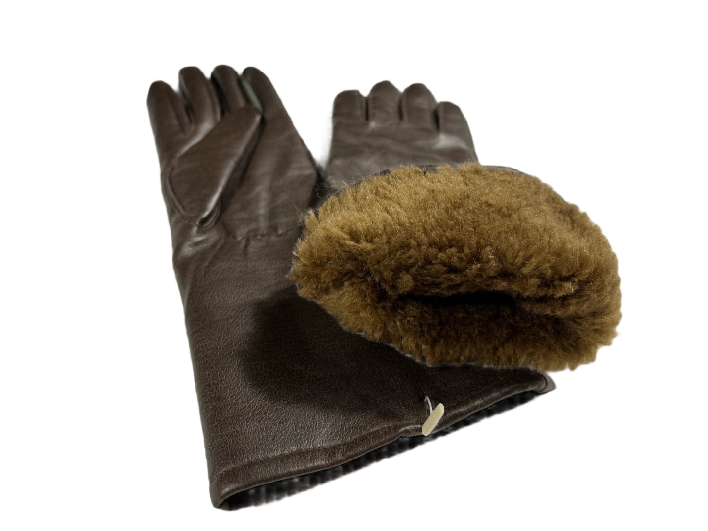 Classic Dark Brown Long Leather Gloves